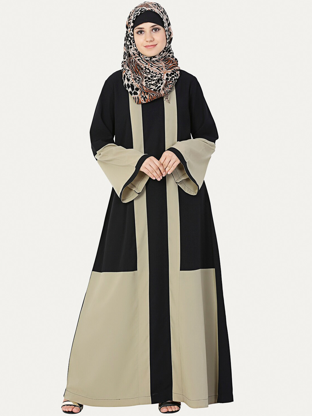 MOMIN LIBAS Woman Beige Solid Abaya Burqa