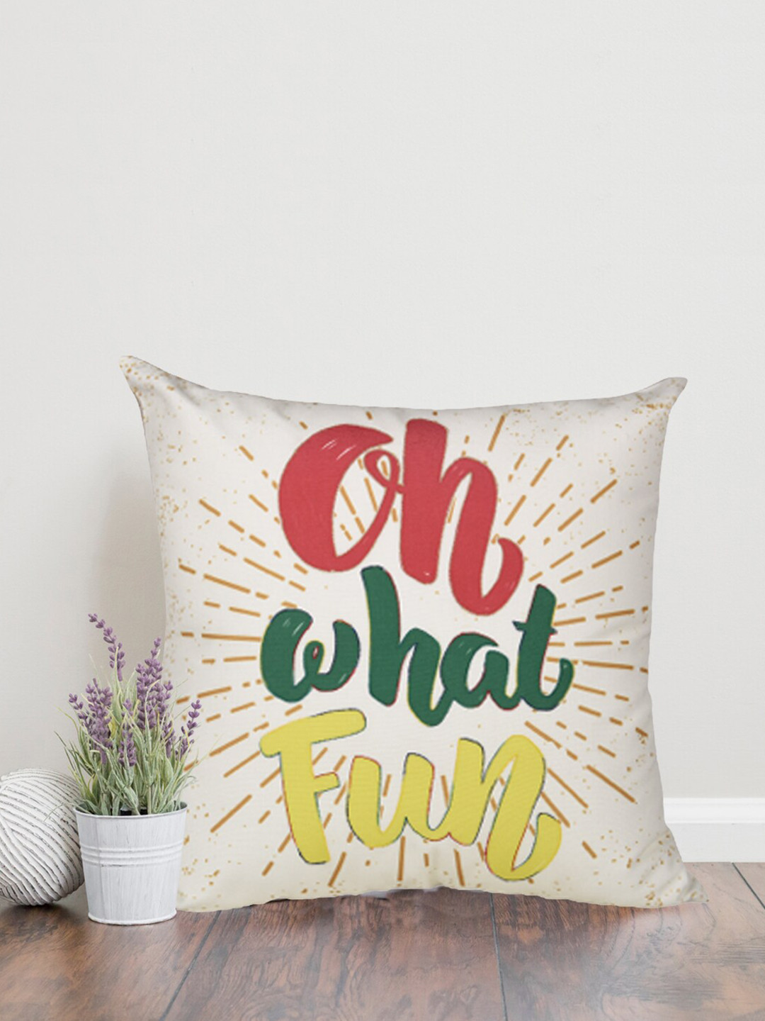 Home White Embroidered Square Cushion Covers