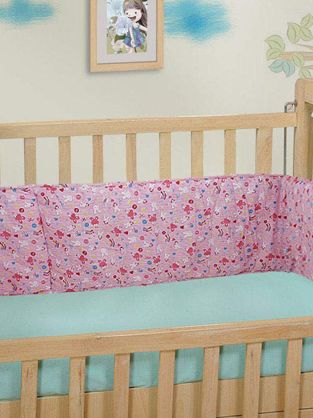 DearJoy Pink Baby Cot Bedding Bumper