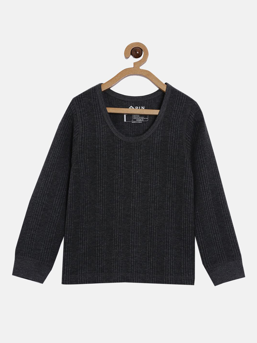 3PIN Boys Black Striped Thermal Top