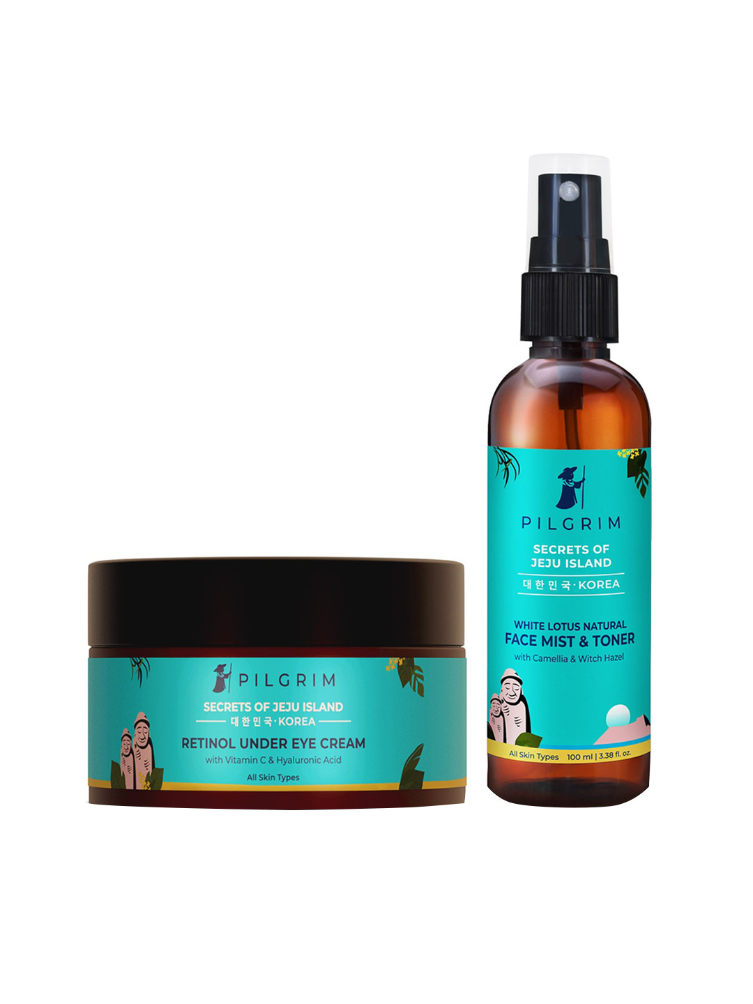 Pilgrim Hydrating & Depuff Combo Set - Anti-Ageing - For Dewy Glow