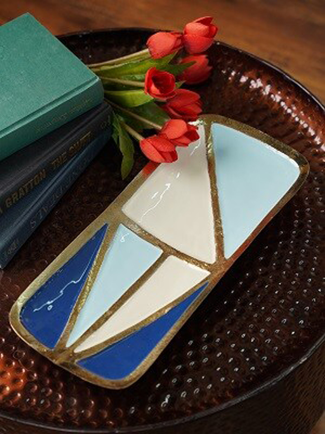 Folkstorys Blue & White Meena Decorative Platter