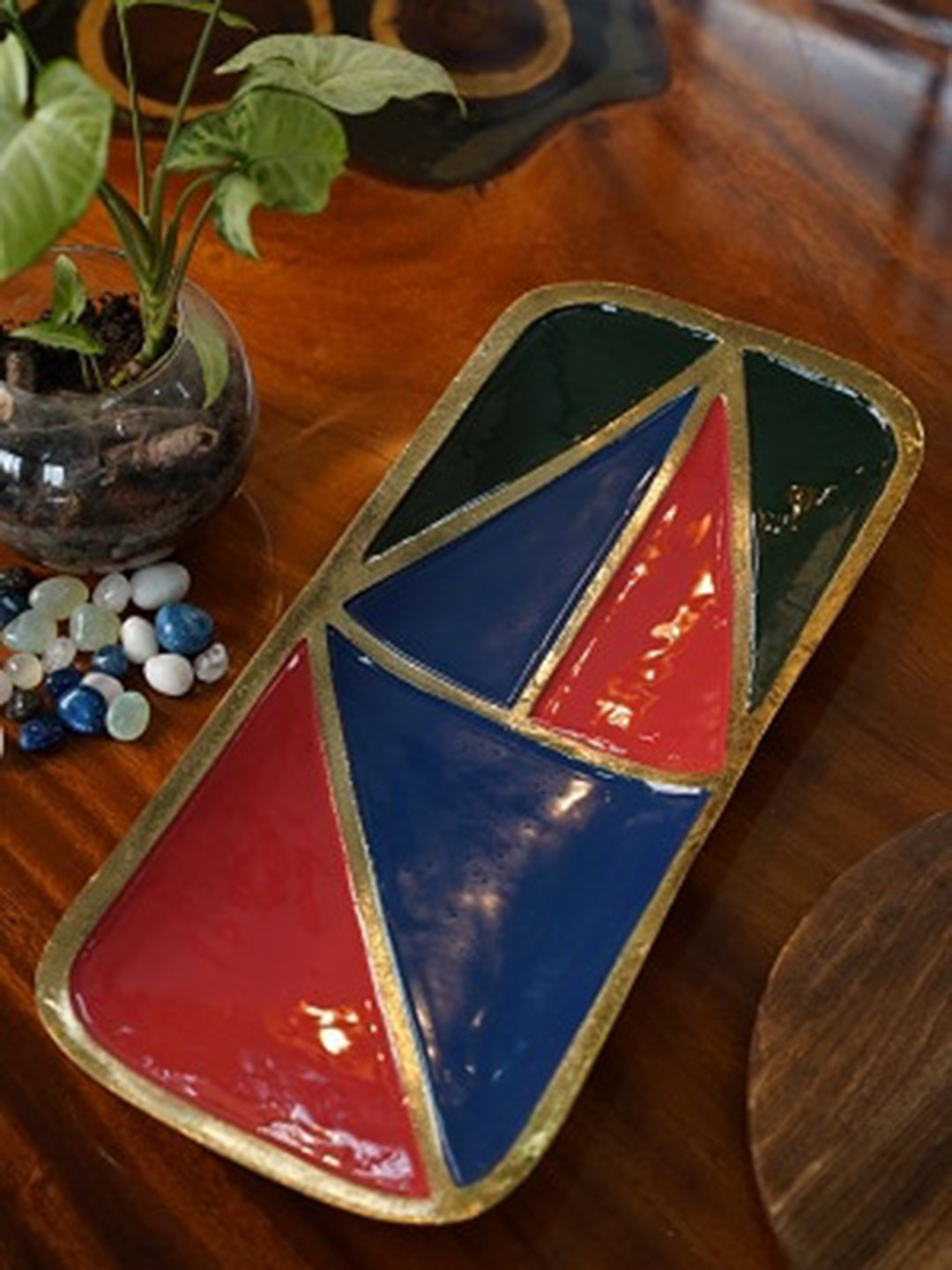 Folkstorys Red Meena Decorative Platter