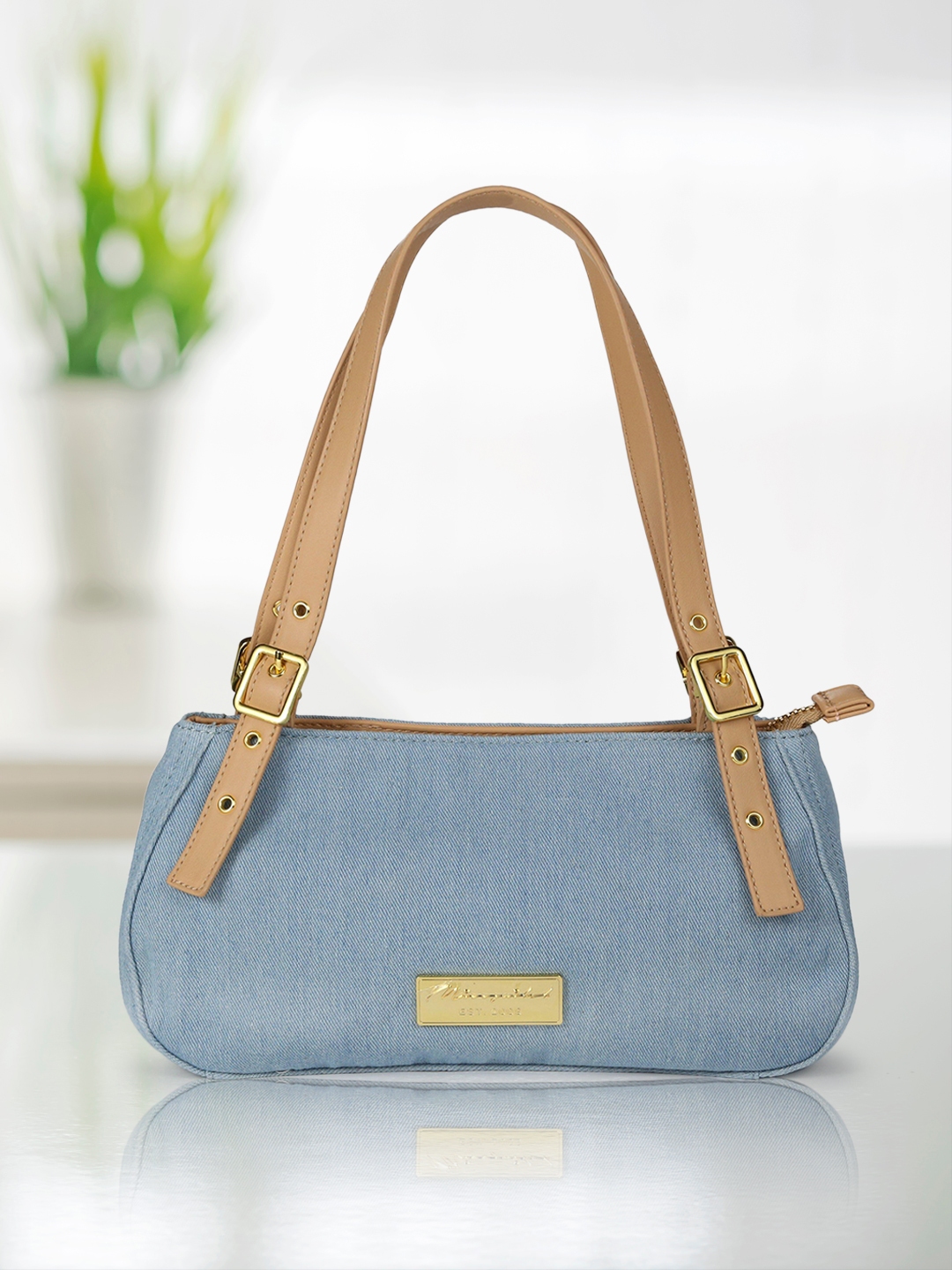 Buy Missguided Blue Denim Cotton Structured Shoulder Bag Handbags for Women 16351966 Myntra