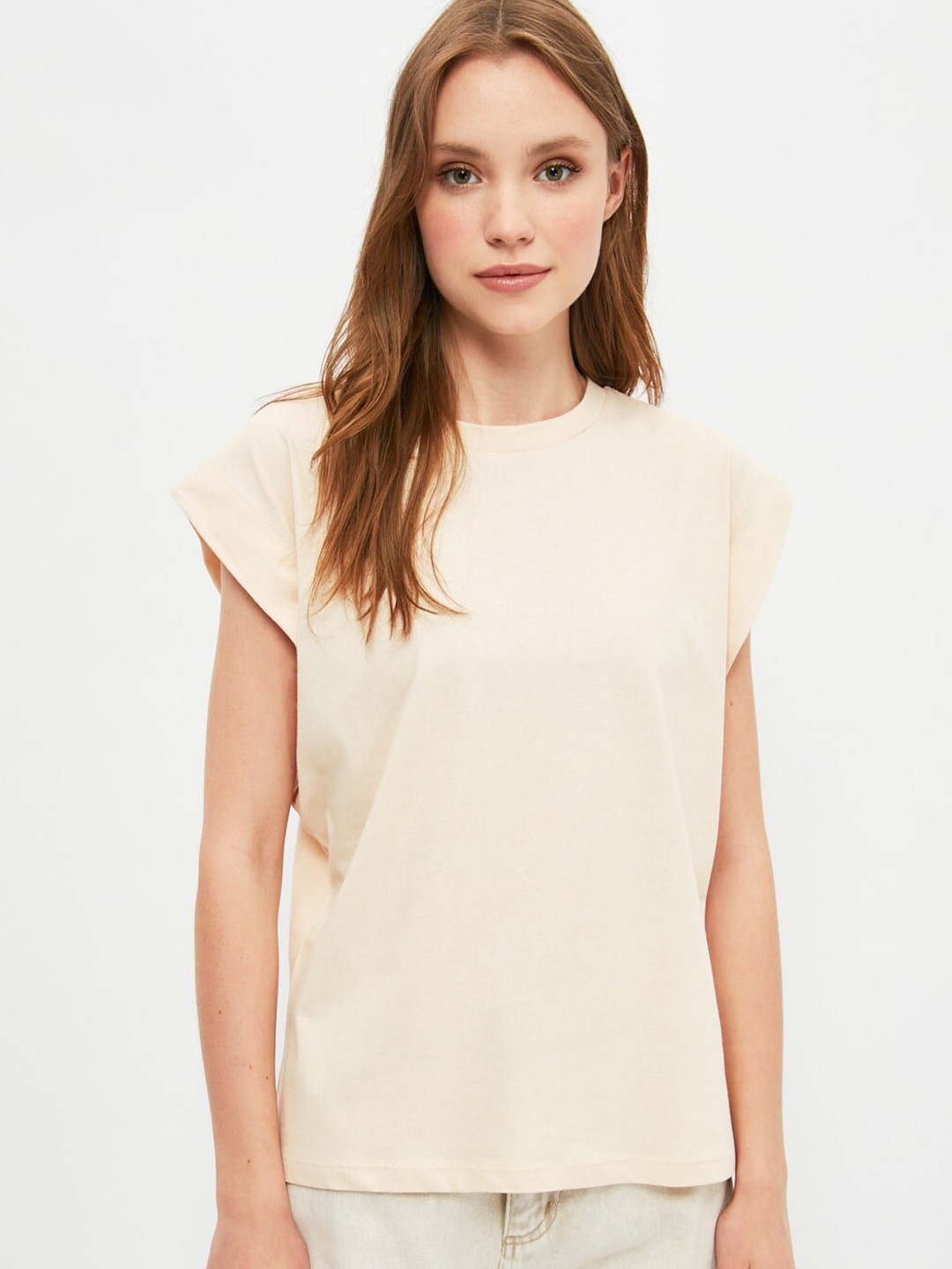 Trendyol Women Beautiful Grey Solid Tshirt
