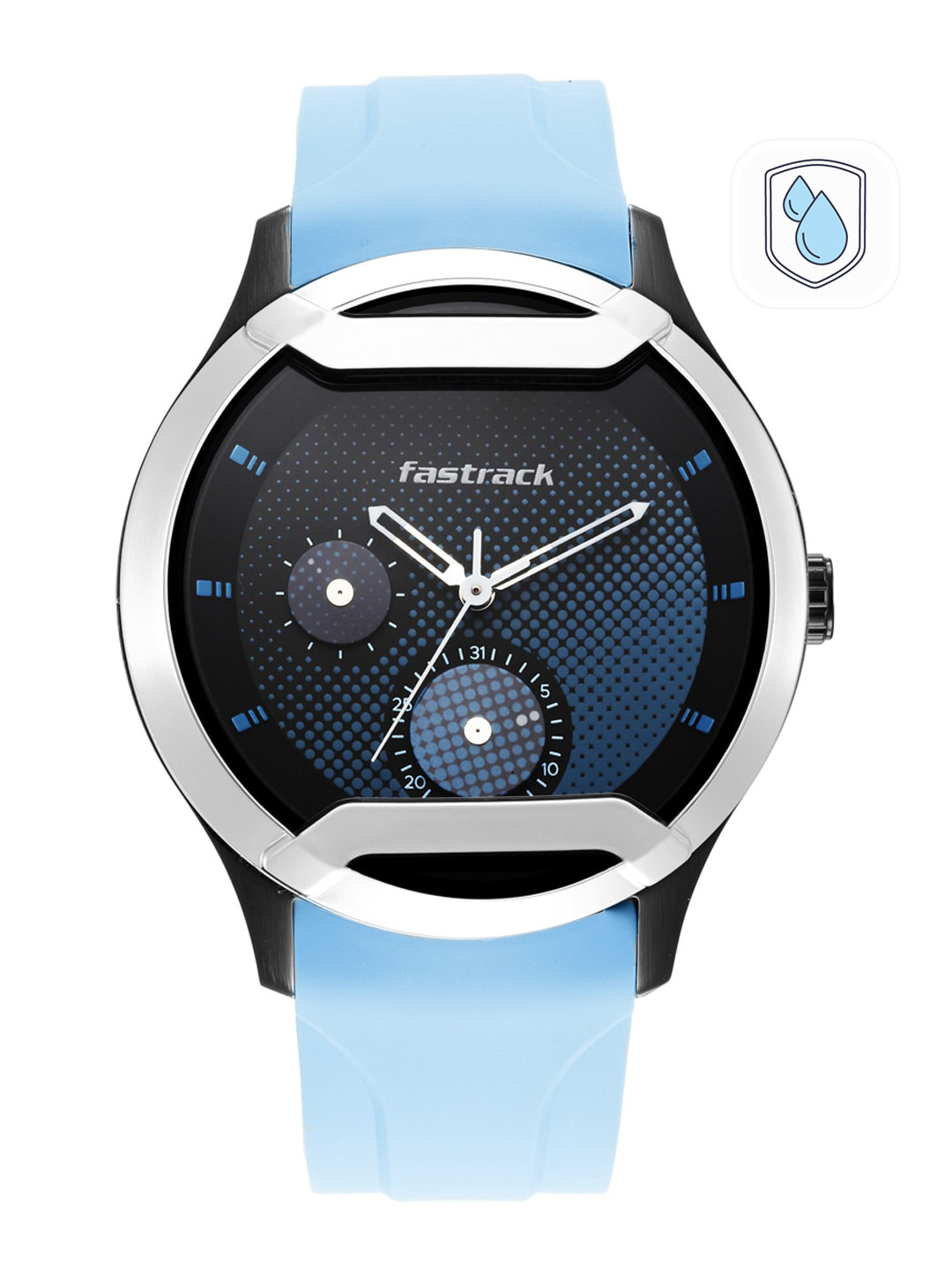 Fastrack Men Multicoloured Brass Dial & Blue Straps Analogue Watch 3268KP02