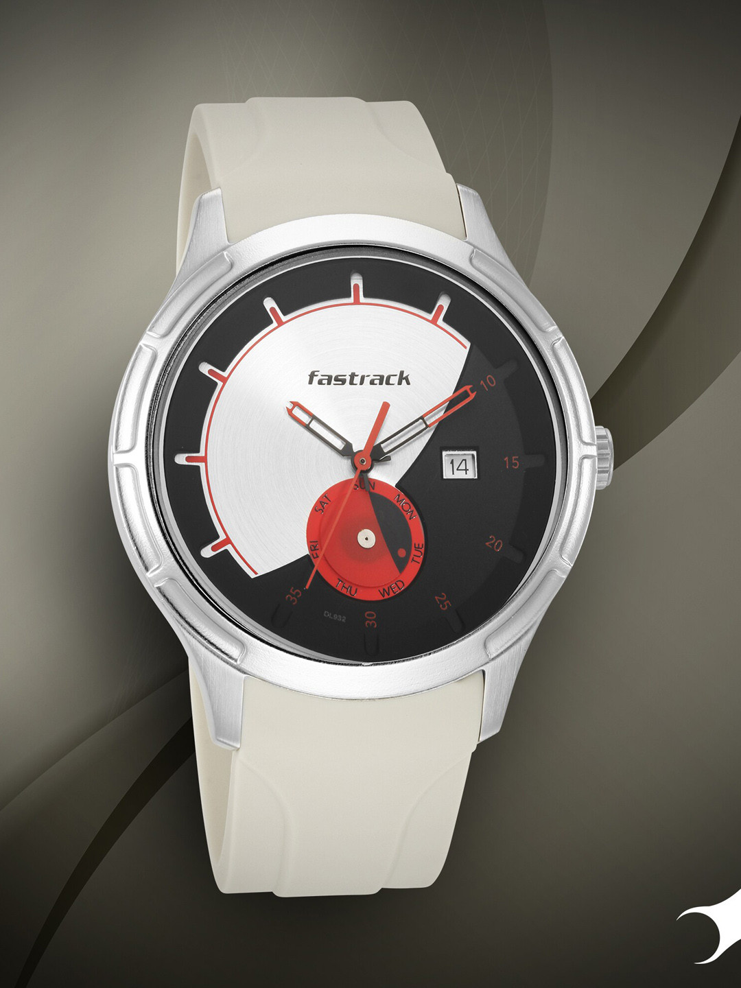 Fastrack Men Multicoloured Brass Dial & Grey Straps Analogue Watch 3268SP01