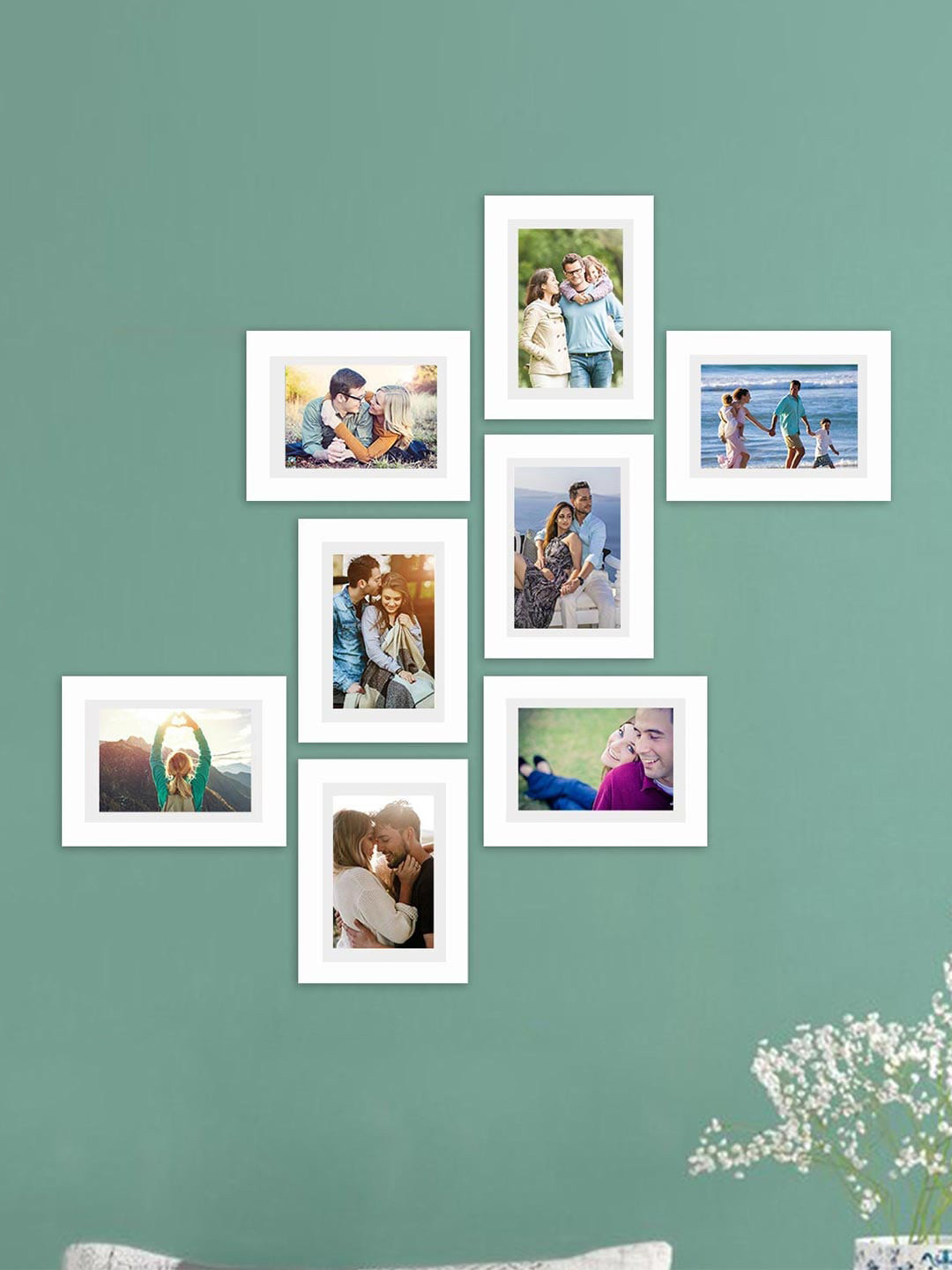 Art Street Set Of 8 White Photo Frame