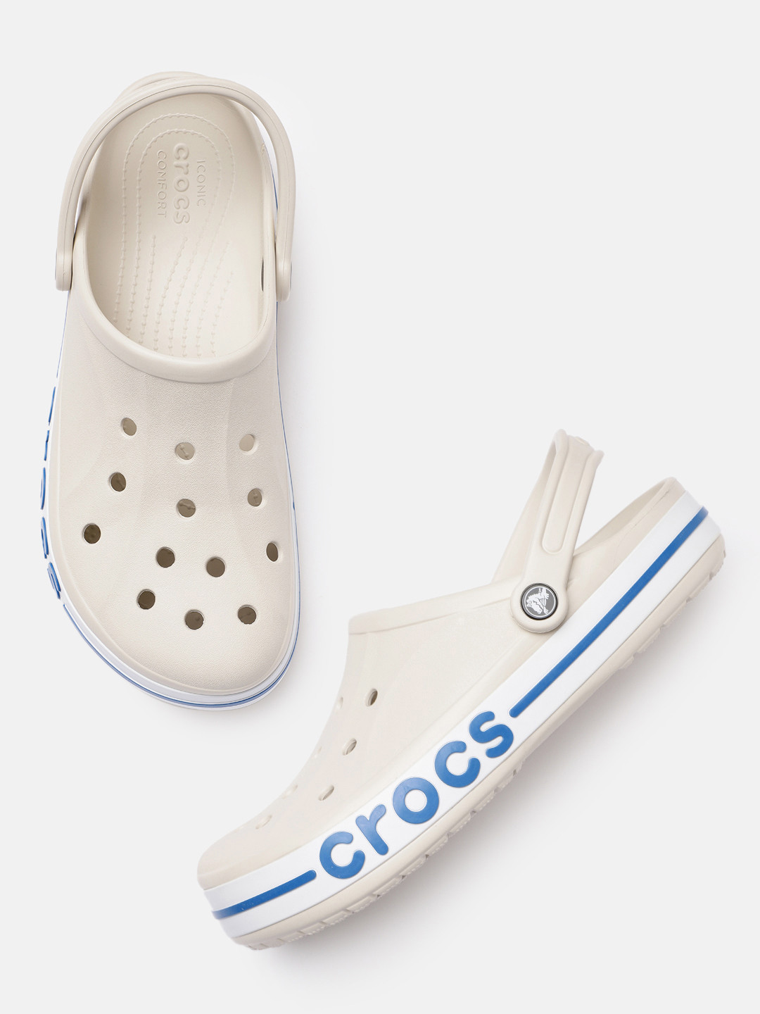 Crocs Unisex Off White Bayaband Clogs