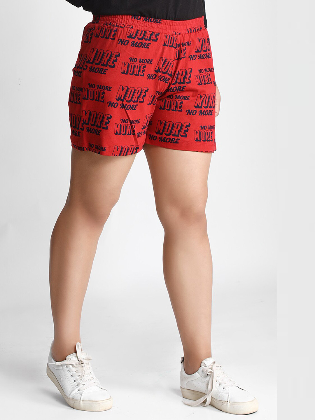 Dream of Glory Inc Women Red & Black Printed Pure Cotton Outdoor Shorts