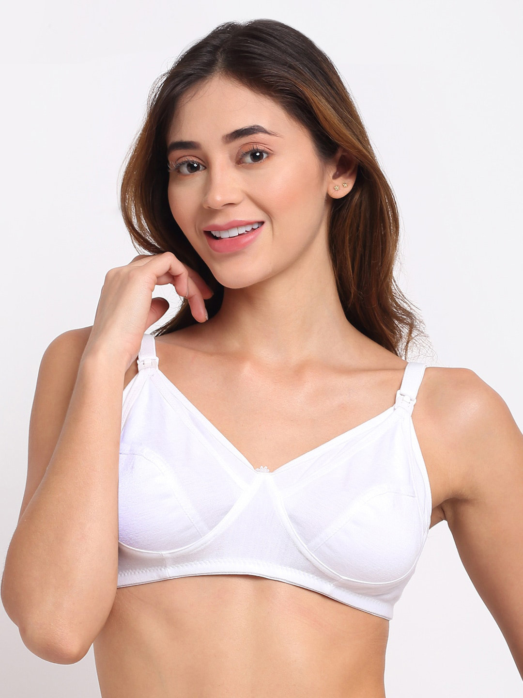 MYLO ESSENTIALS White Maternity Bra - Non-Wired Non-Padded