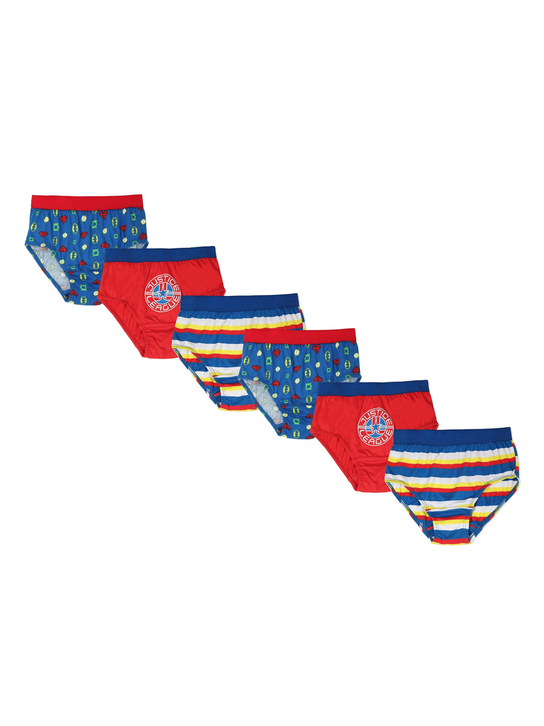 Red Rose Boys Pack of 6 Red & Blue Printed Briefs JR-511PO6