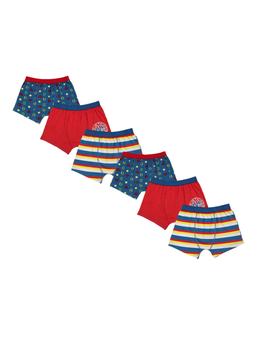 Red Rose Boys Pack Of 6 Printed Cotton Basic Briefs