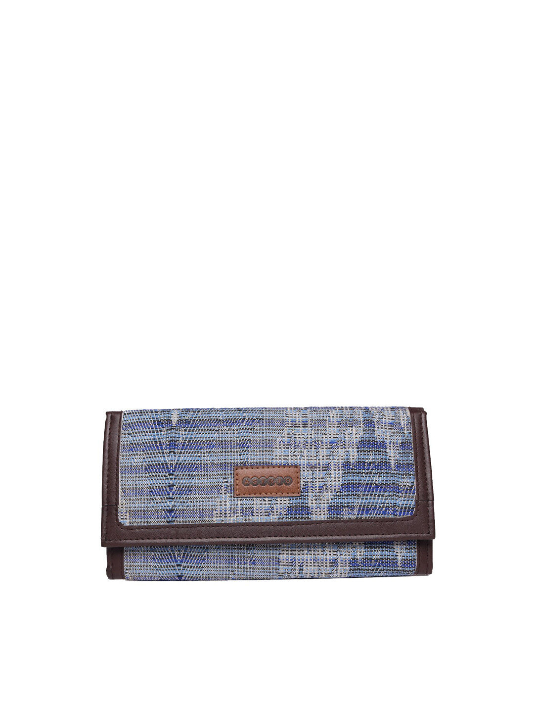 ASTRID Women Blue Textured Envelop Wallet