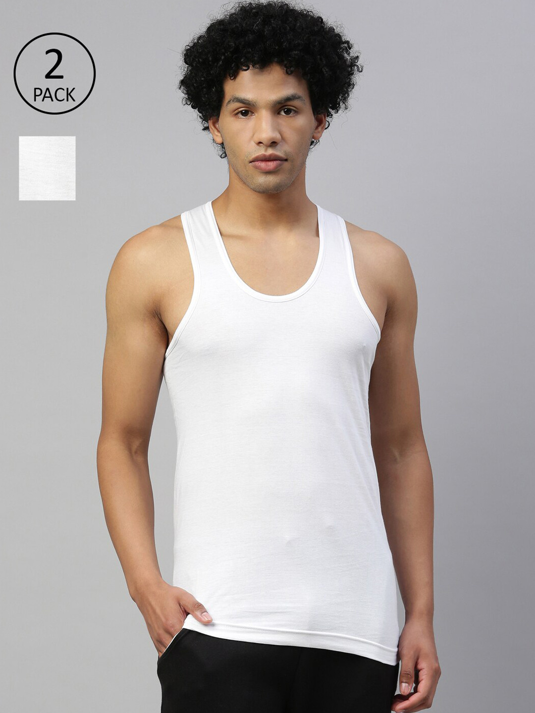 DIXCY SCOTT MAXIMUS Pack Of 2 Sleeveless Pure Cotton Anti-Microable Vest MAXV-001-ICON