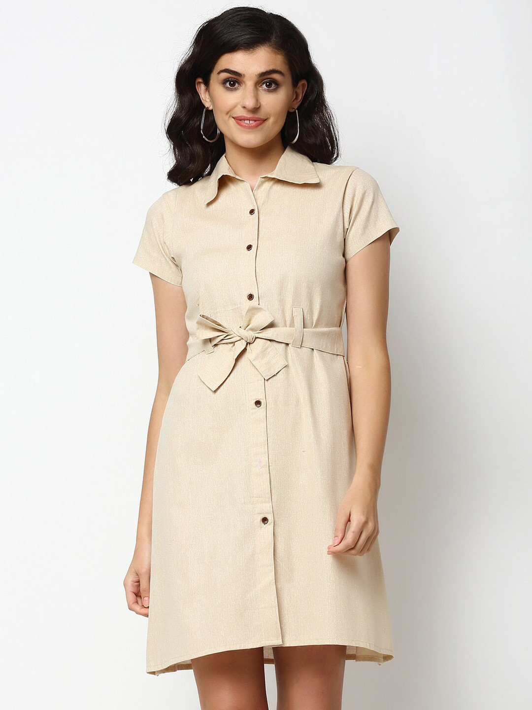 Enchanted Drapes Brown Shirt Dress