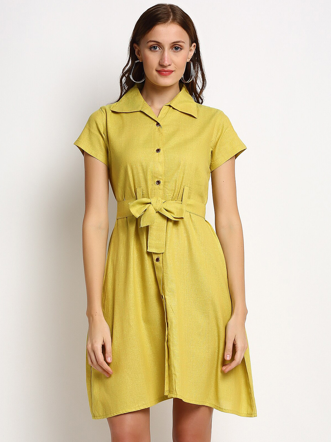 Enchanted Drapes Green Shirt Dress