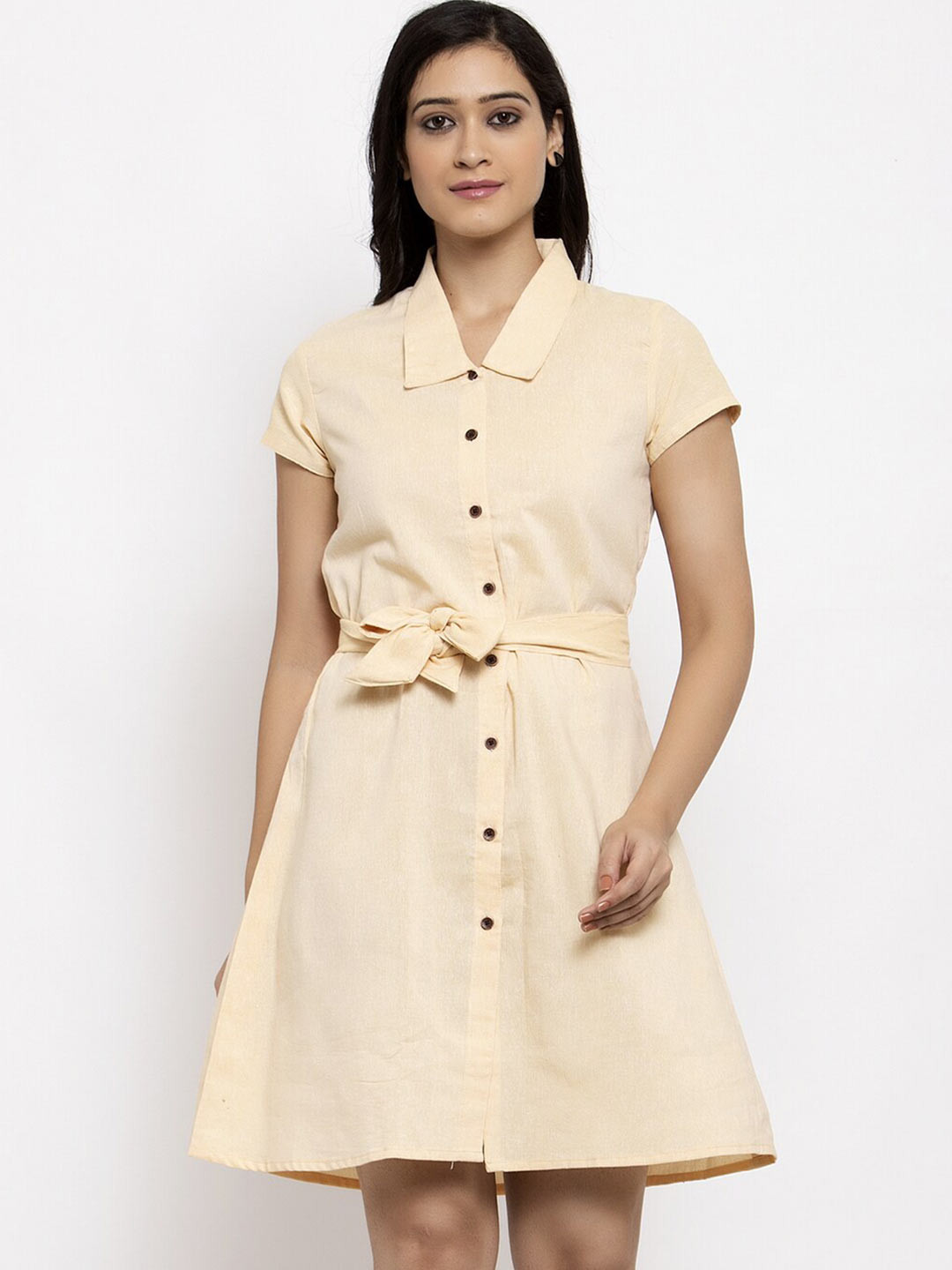 Enchanted Drapes Yellow Shirt Dress