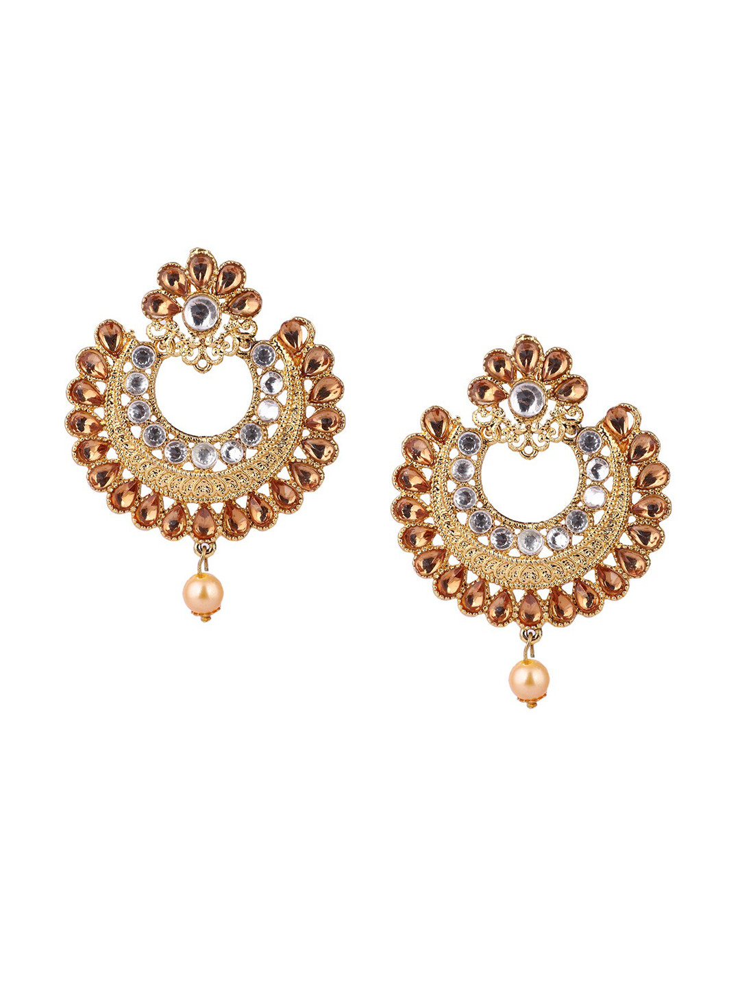 ANIKAS CREATION Gold-Toned & Plated Kundan Studded Maang Tikka & Earring Set