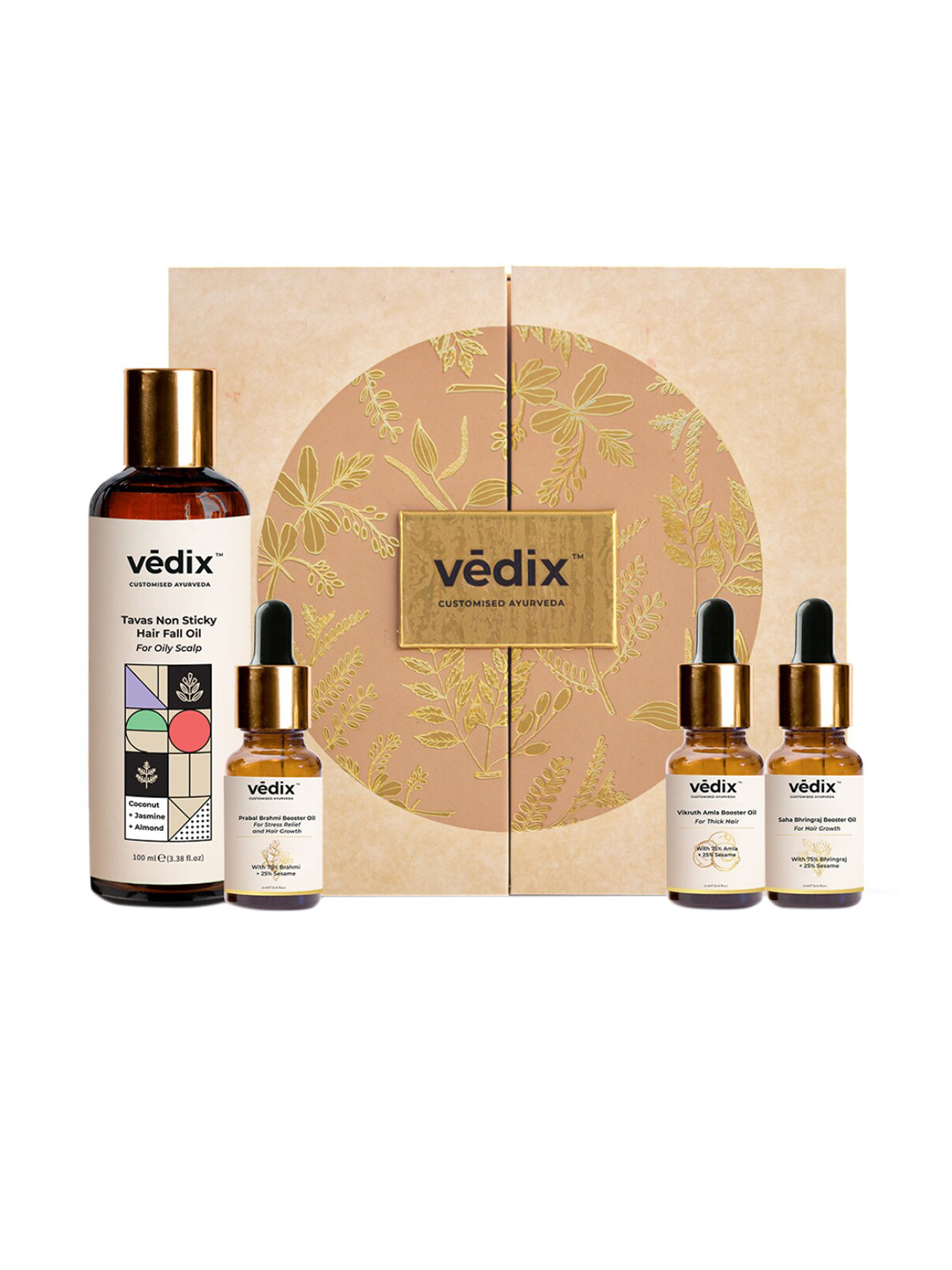 VEDIX Combo of Customized Ayurvedic Anti Hair Fall Hair Care Kit- 130ml