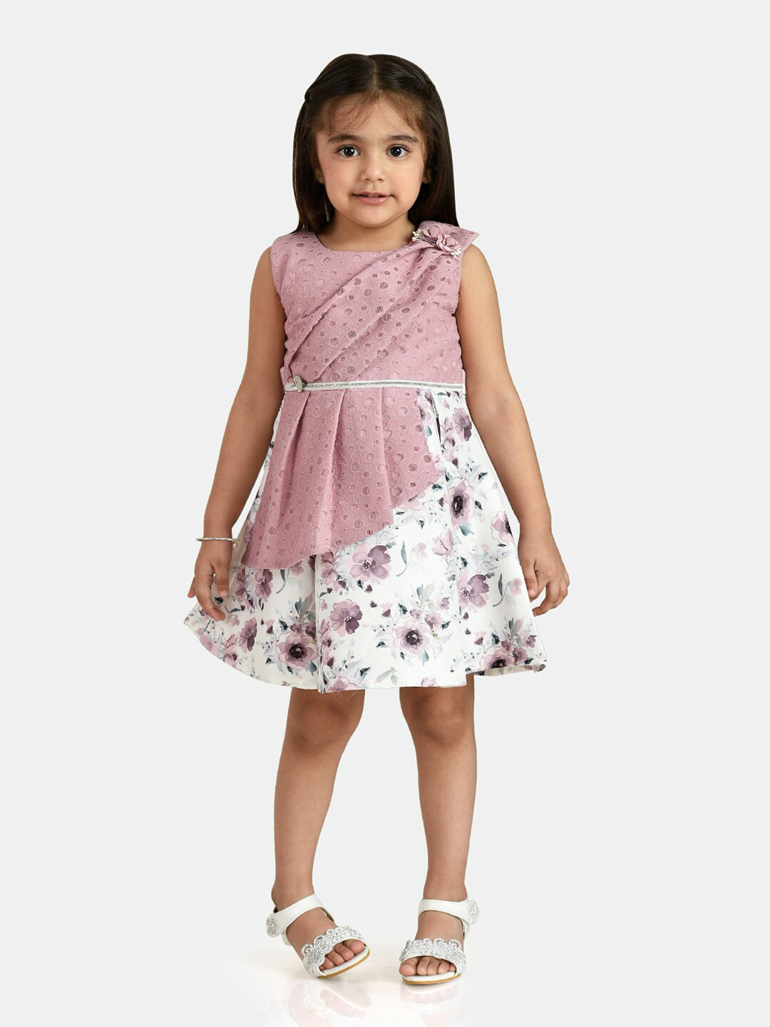 Peppermint Mauve Floral Crepe Dress