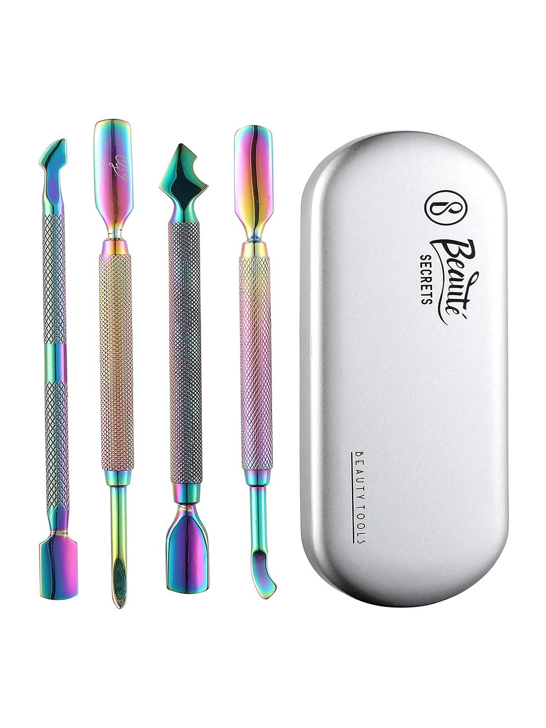 Beaute Secrets Unisex Cuticle Pusher Kit Dual End Nail Gel Polish Removal Pushers