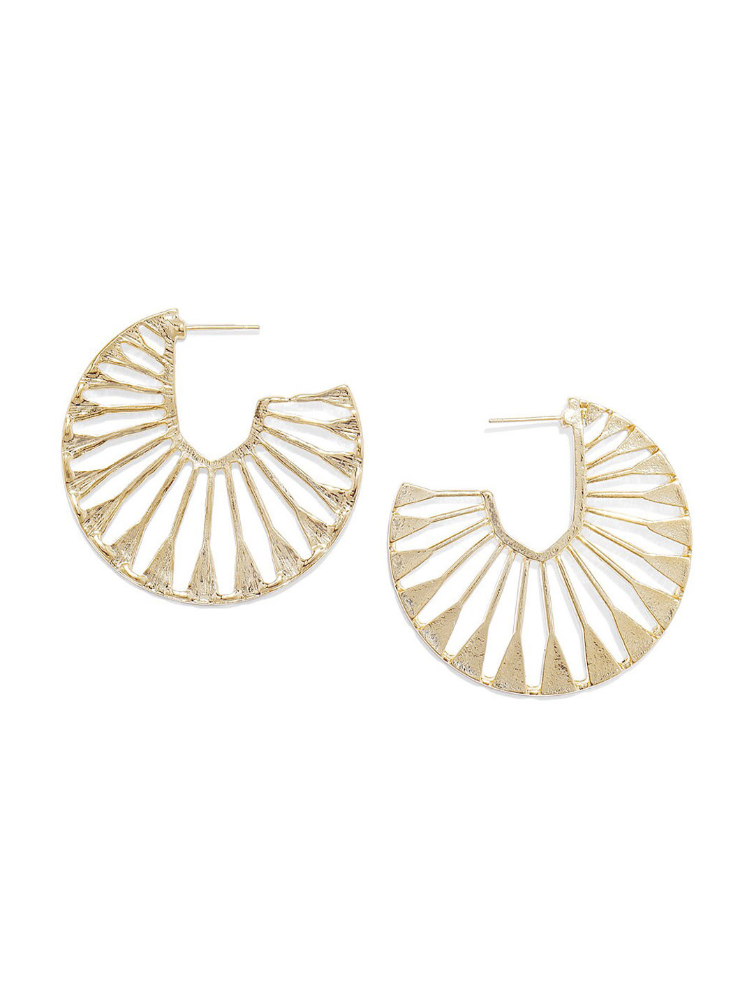 OOMPH Gold-Plated Contemporary Alloy Hoop Earrings