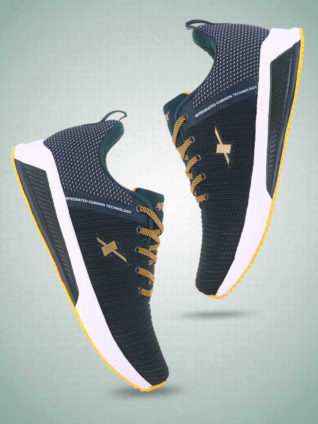 Sparx Men Green Mesh Running Non-Marking Shoes