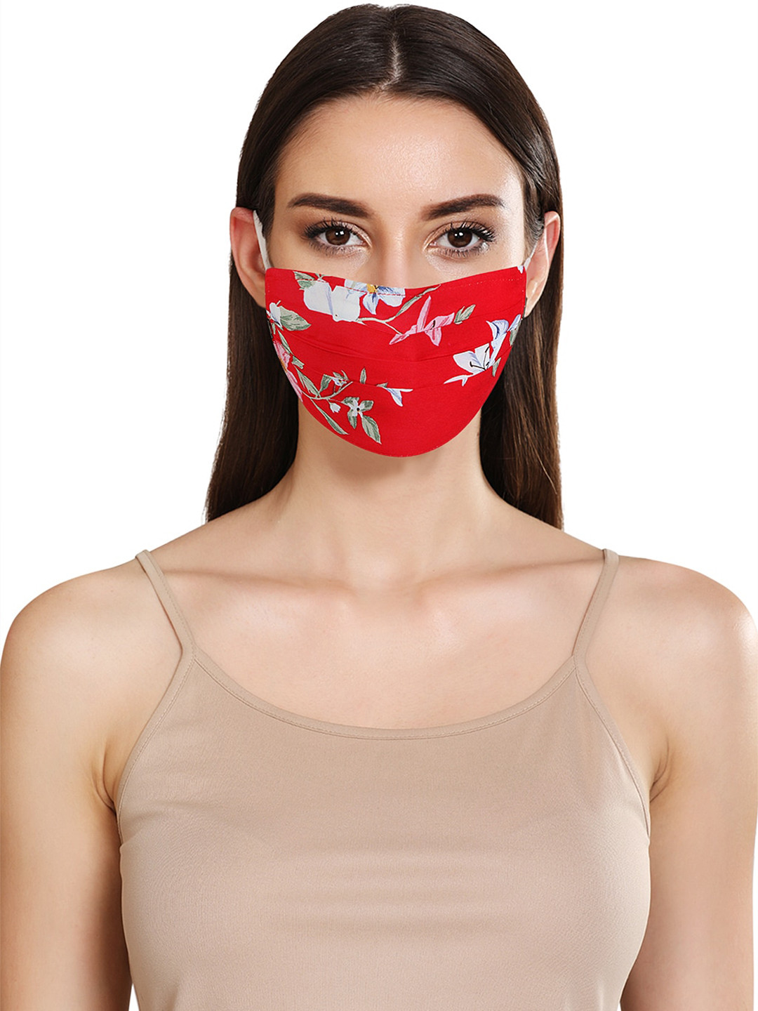 Kazo Women Red Lace Face Cloth Mask