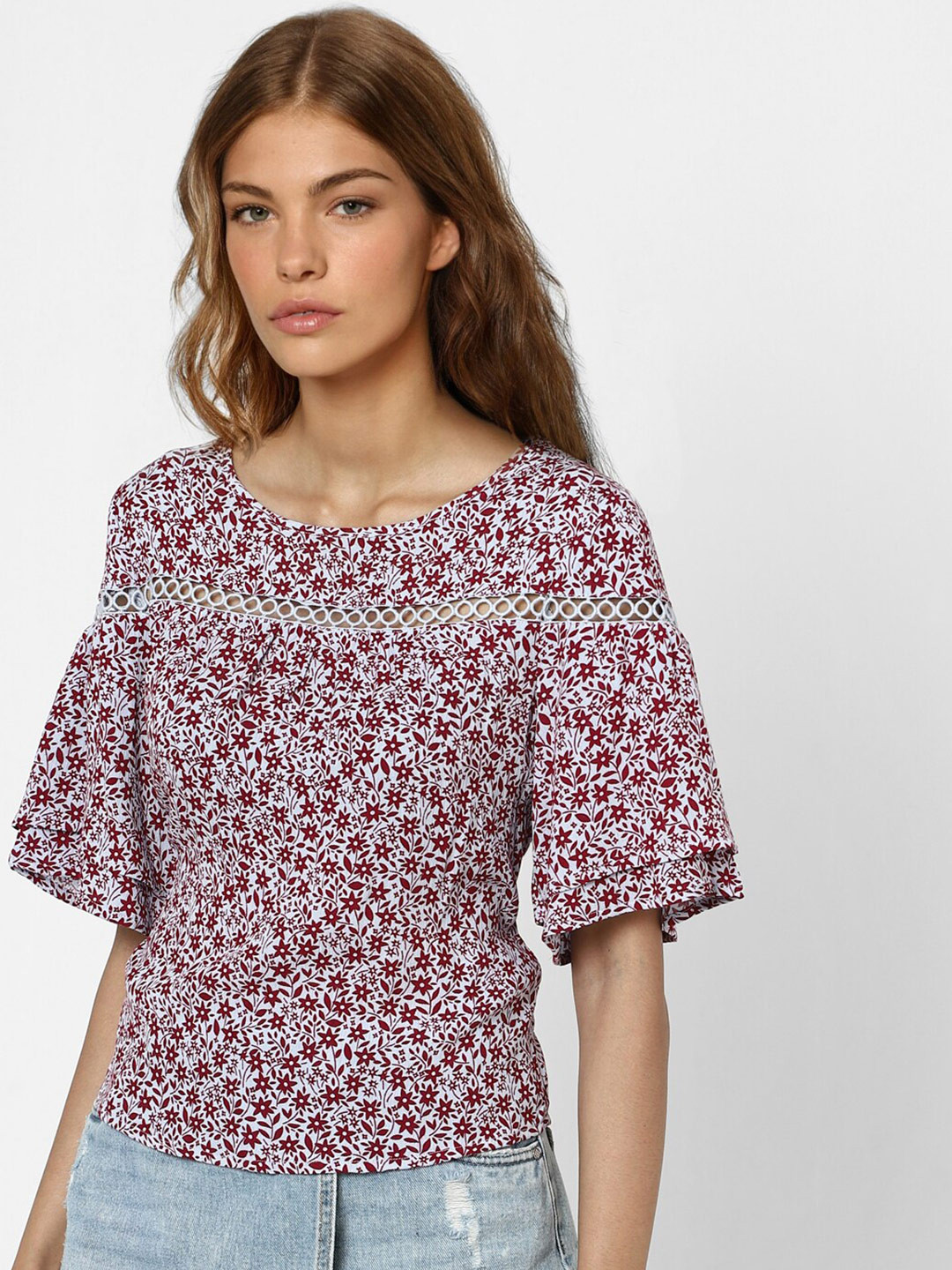 ONLY Pink Floral Print Top