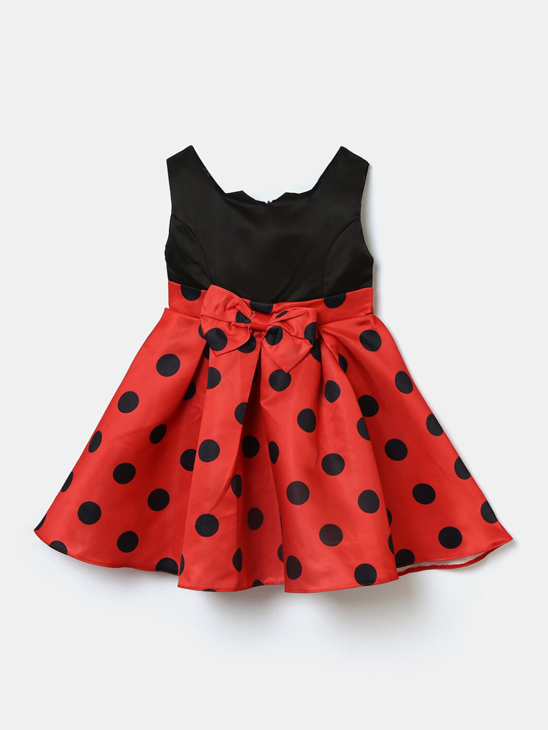 Hopscotch Girls Red Polka Dot Printed Dress