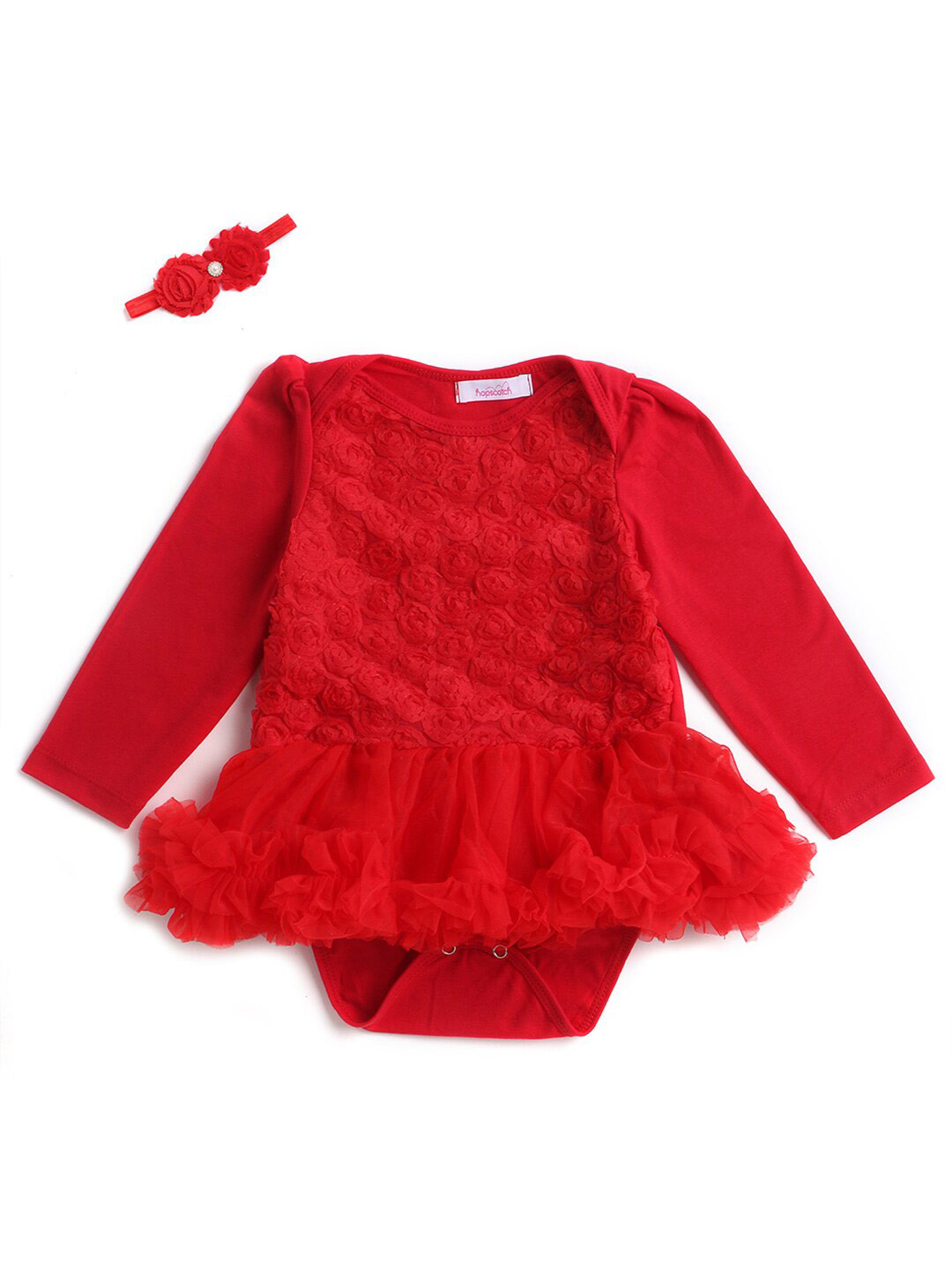 Hopscotch Girls Red Dress With Headband