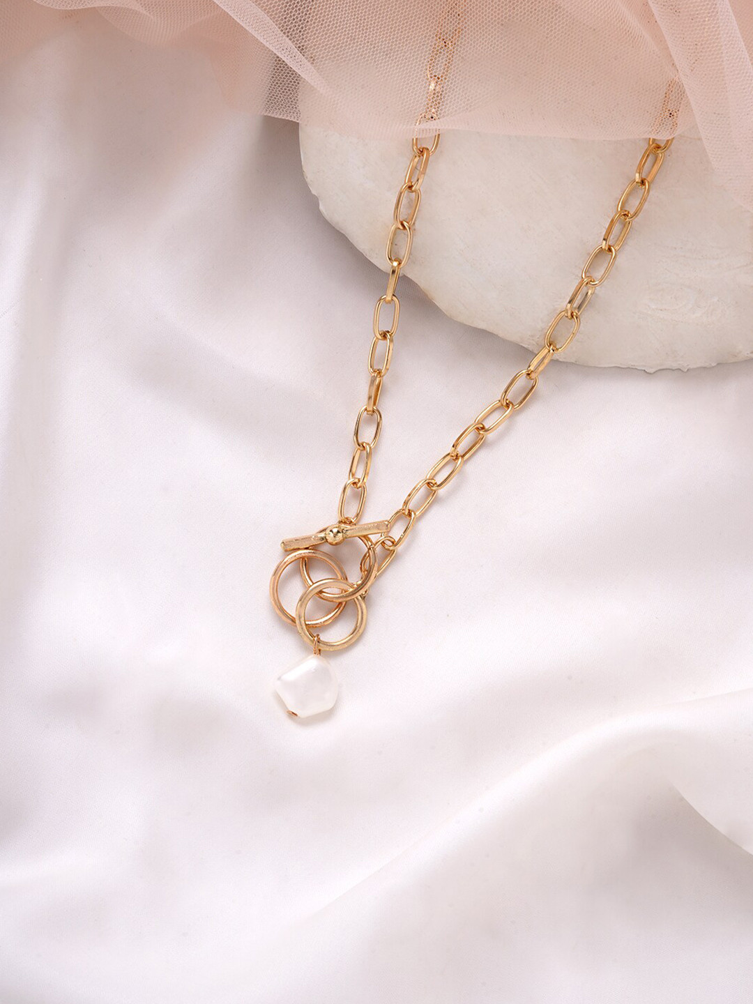BEWITCHED Women Gold-Toned Boss Babe Linked Chain Necklace
