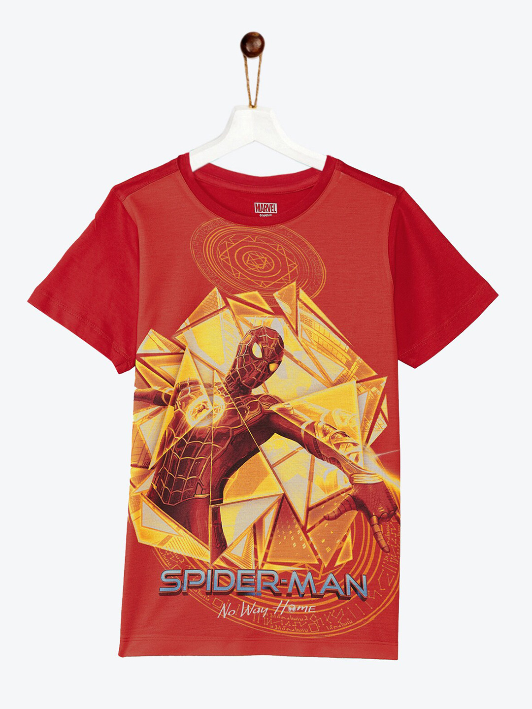 YK Marvel Boys Red Spider-Man Printed T-shirt