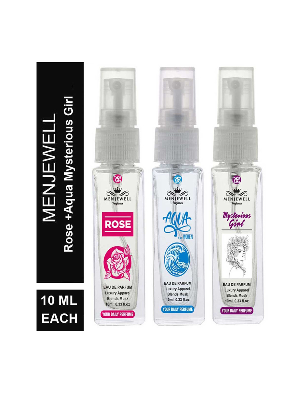 Menjewell Set Of 3 Women Rose Aqua & Myserious Girl Eau De Parfum 30ml
