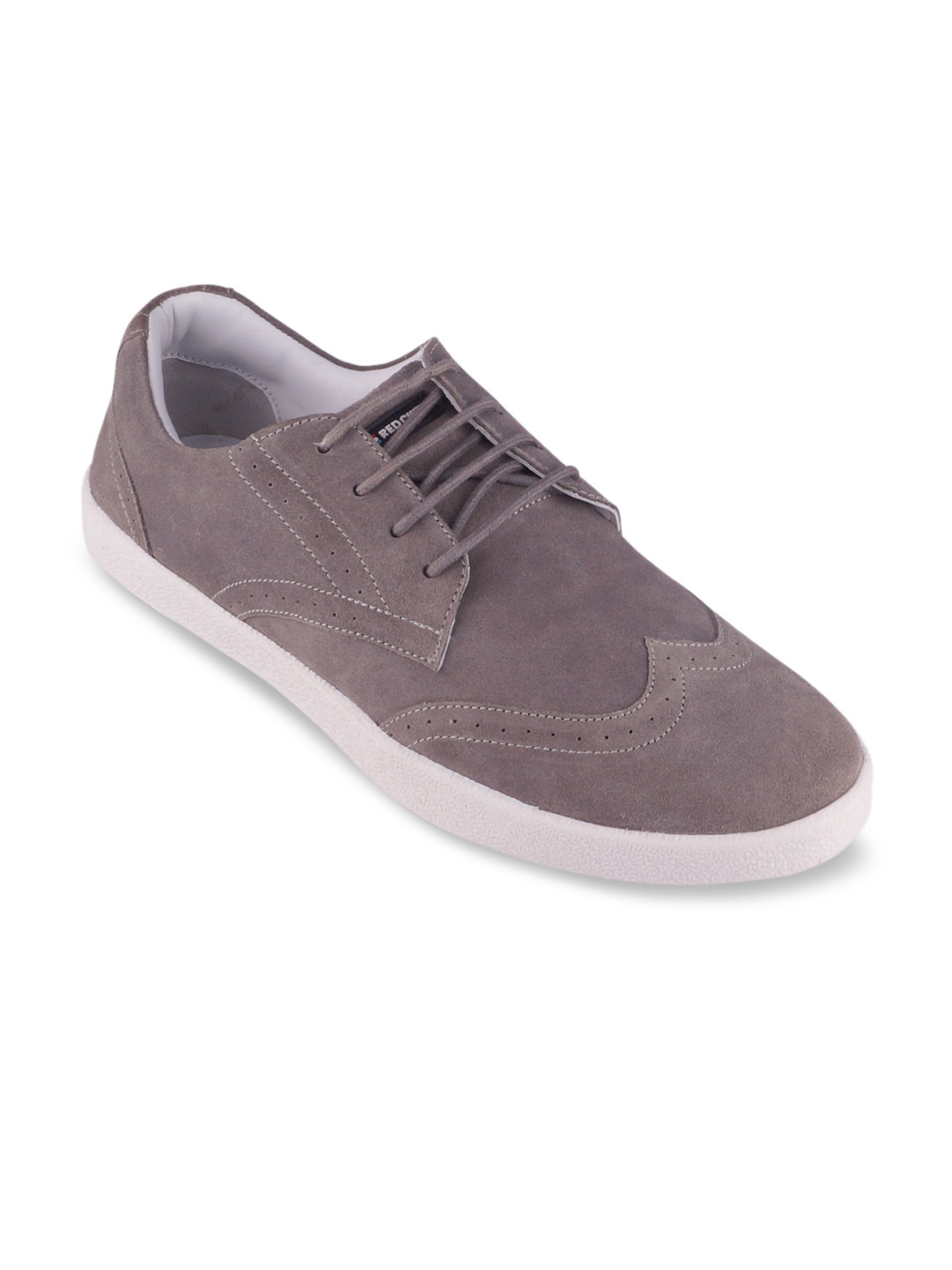Red Chief Men Grey Perforations Leather Brogues