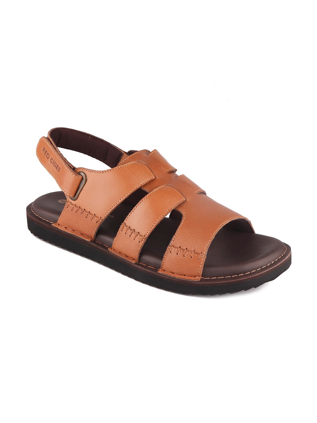 Red Chief Men Tan Leather Comfort Sandals