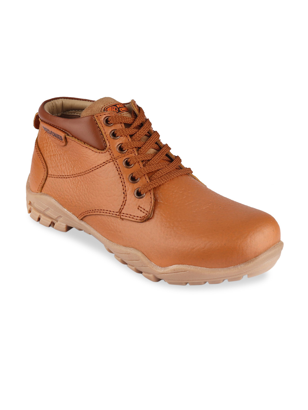 Red Chief Men Tan Brown Leather Flat Boots
