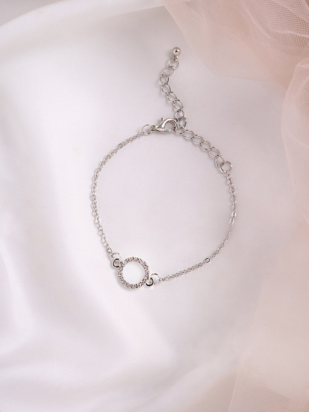 BEWITCHED Women Silver-Toned Shiny Halo Armlet Bracelet