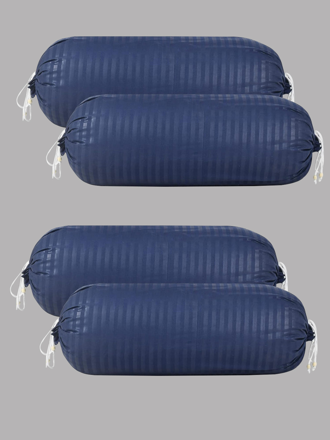 Kuber Industries Set of 4 Blue Striped Linning Design Cotton Bolster Covers