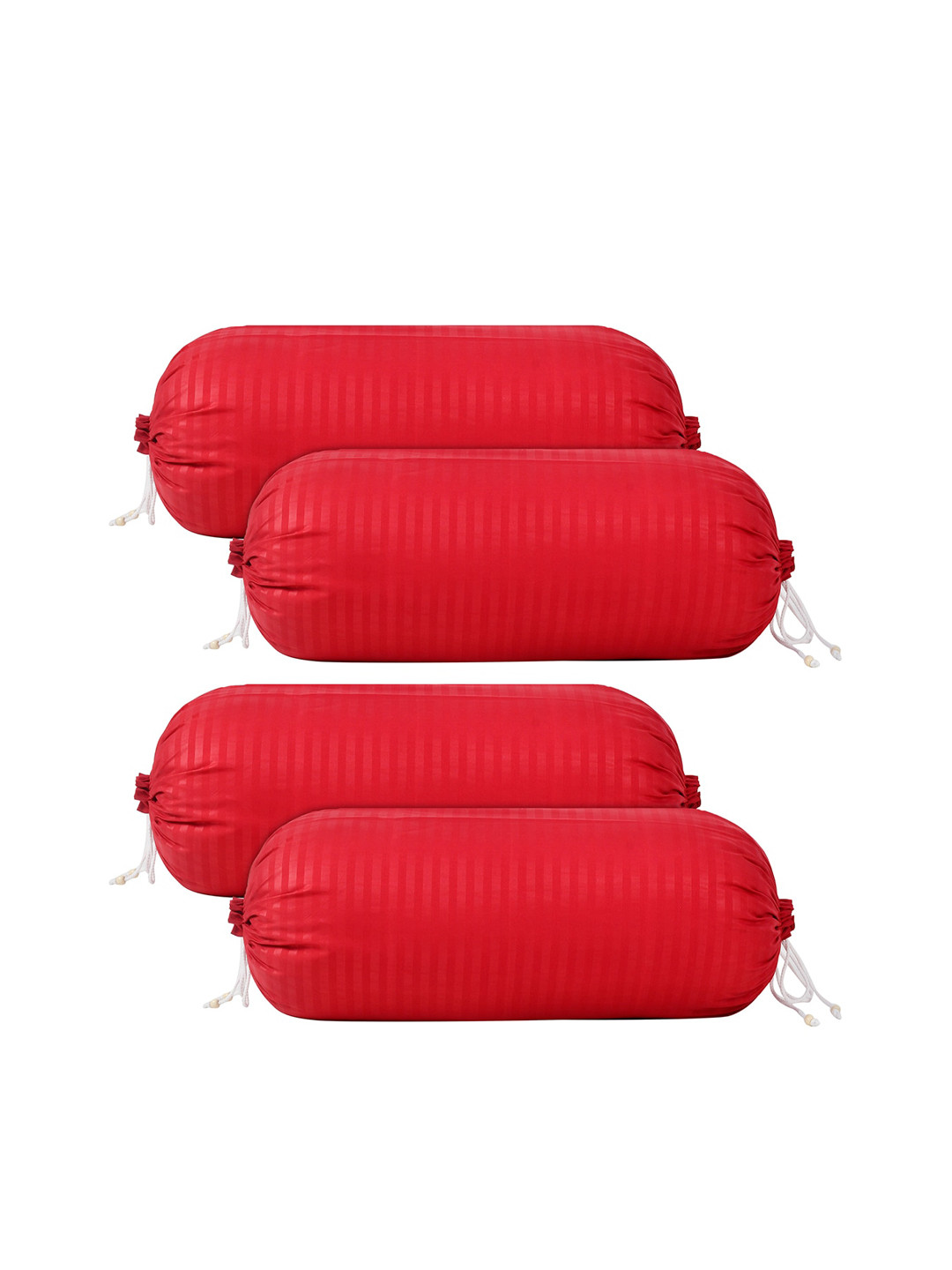 Kuber Industries Set of 4 Maroon Solid Cotton Bolster Covers