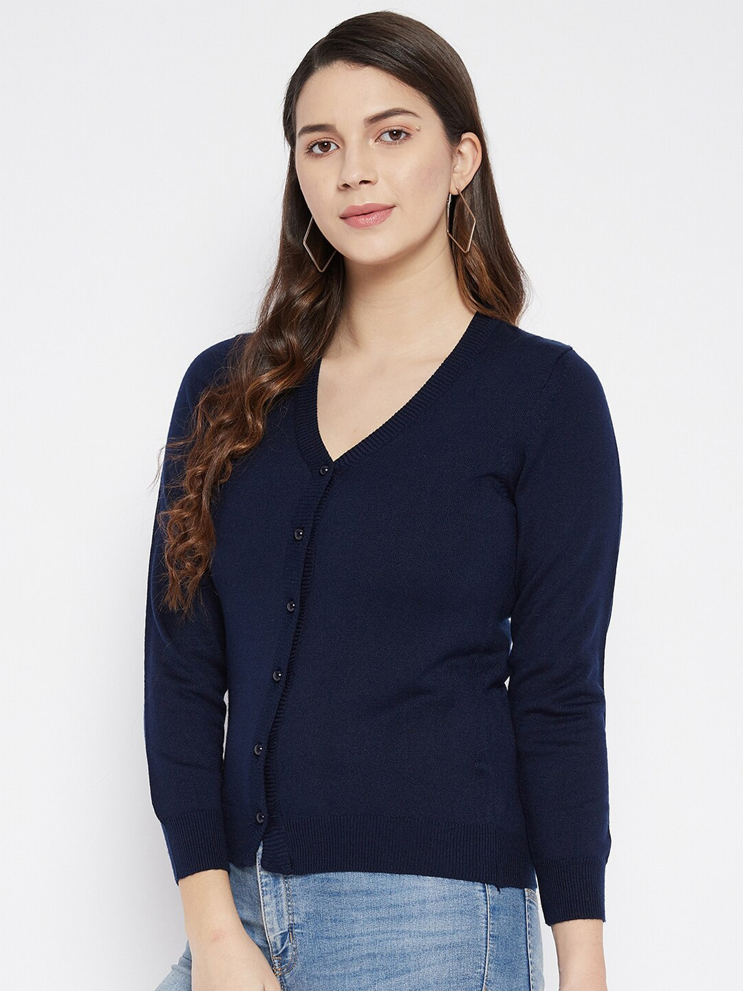 Zigo Women Navy Blue Cardigan