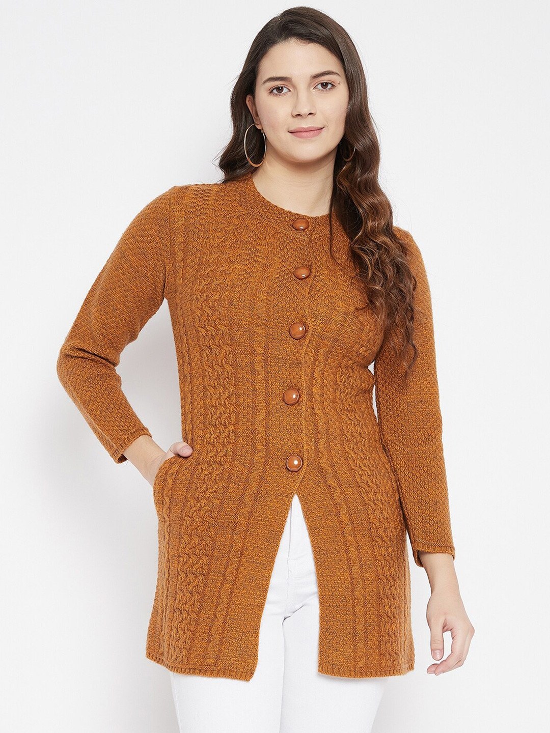 Zigo Women Rust Longline Cardigan