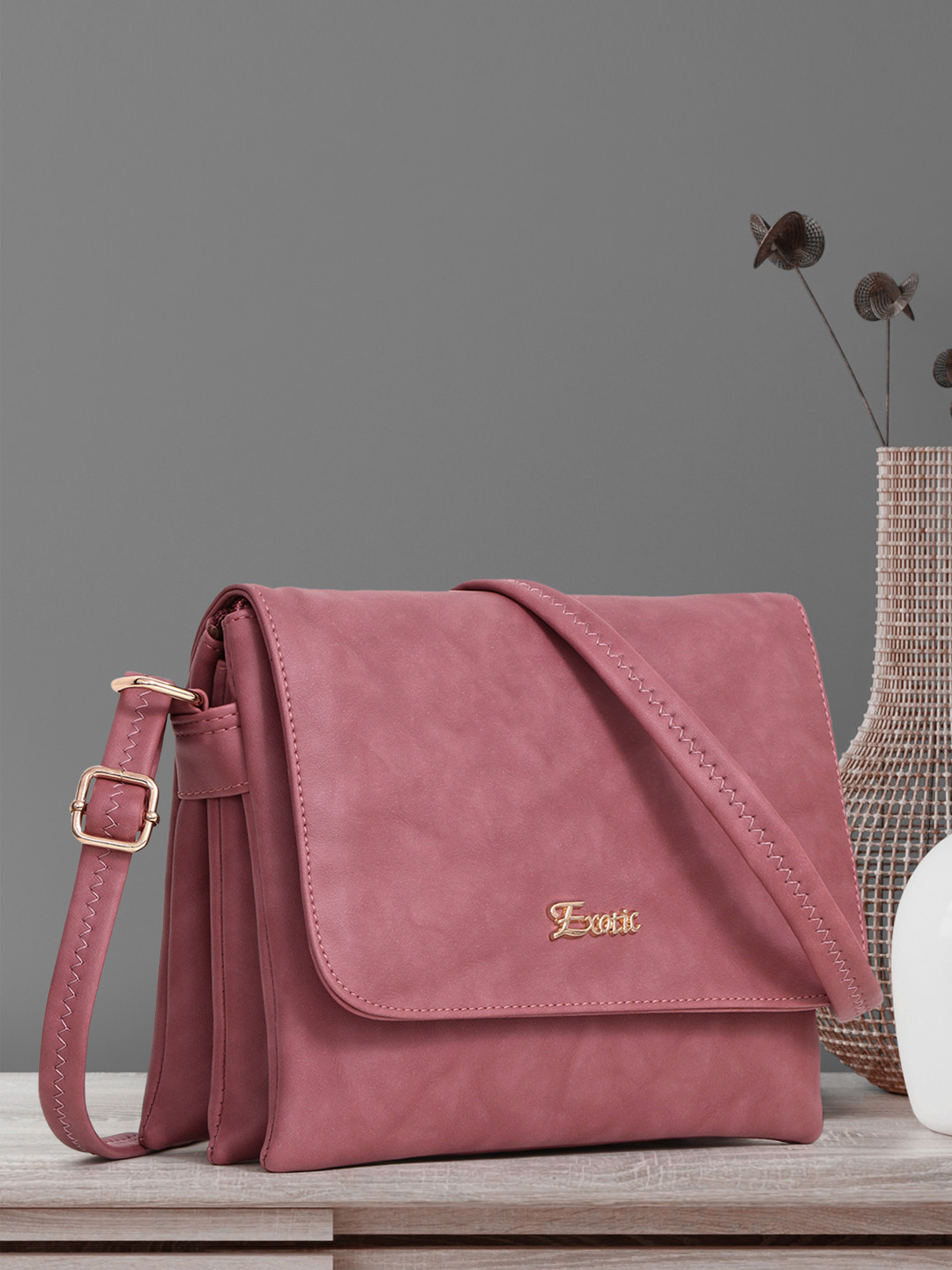 Exotic Pink Structured Sling Bag