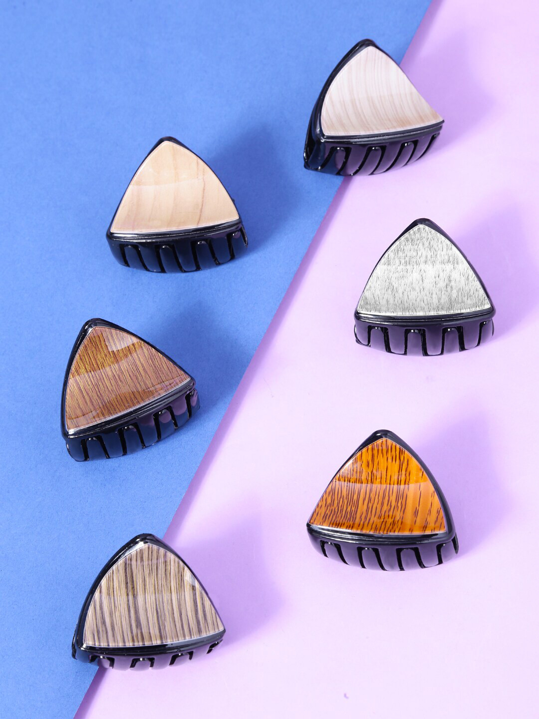 Yellow Chimes Set of 6 Multi Butterfly Shape Hair Claw Clips