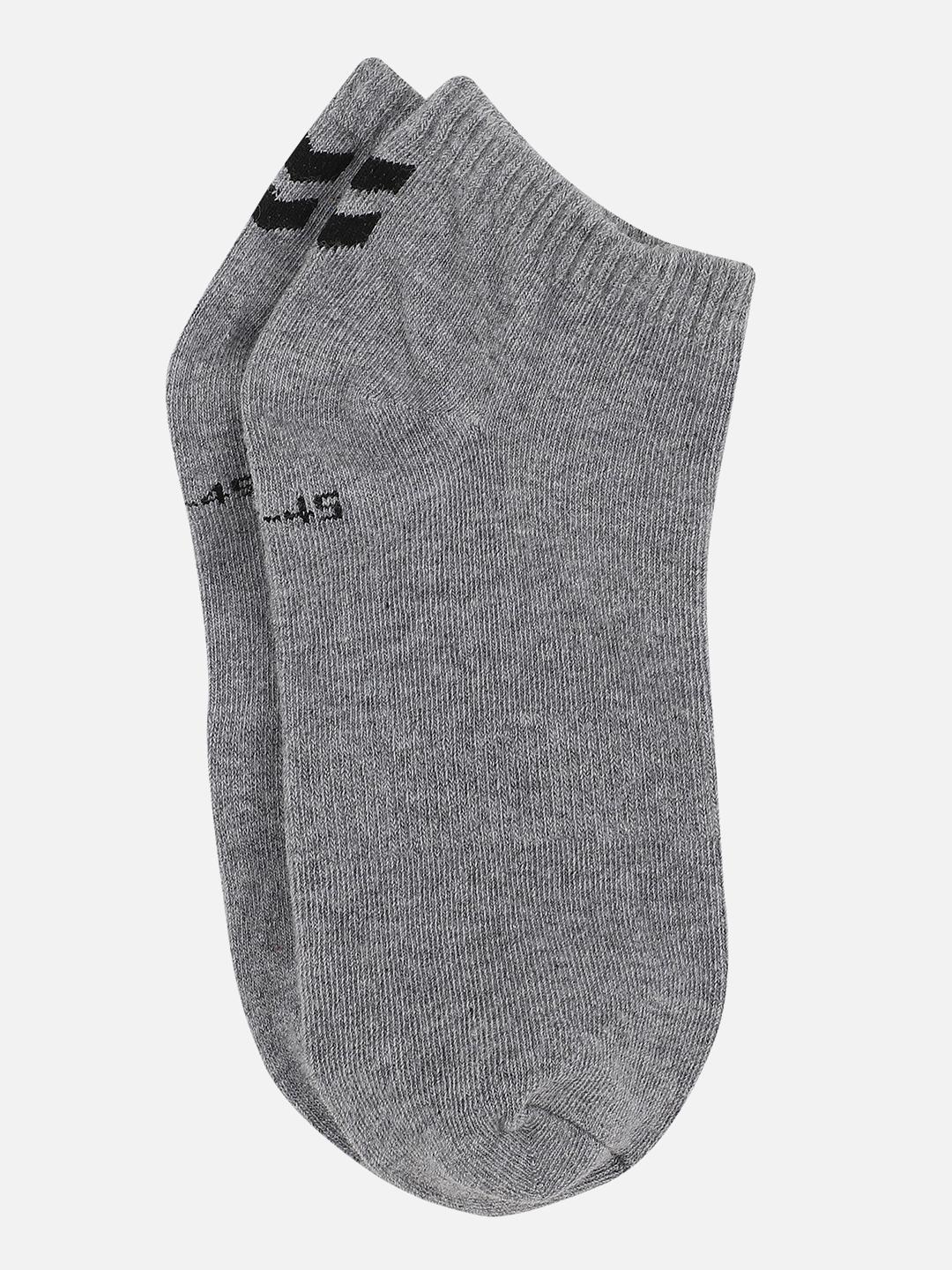 MUTAQINOTI Men Grey Solid Ankle Length Socks