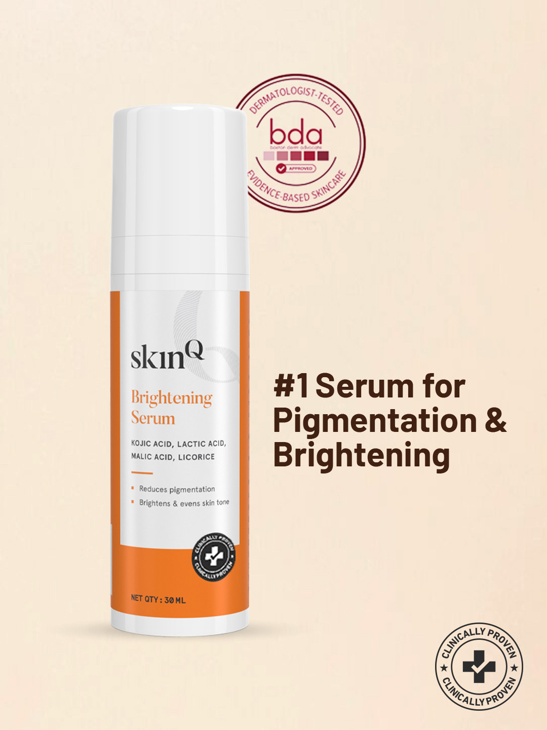 SkinQ Detan Elixir Serum for Nourished, Healthy, Brightening & Glowing Skin - 30 ml