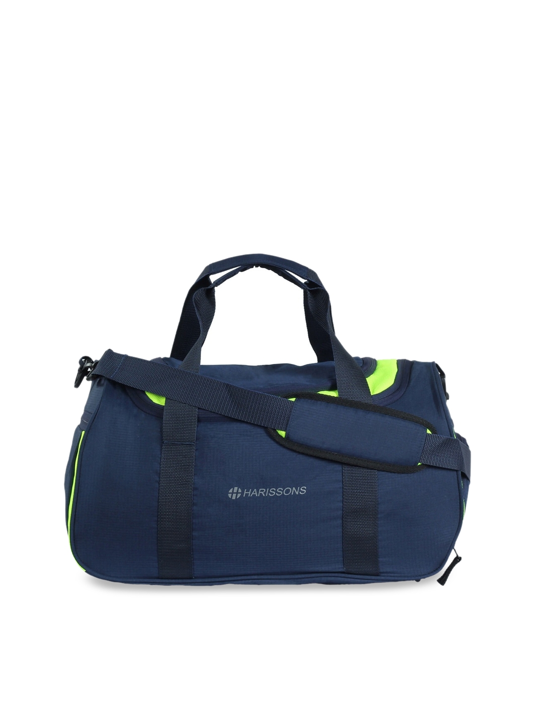 Harissons Adult Navy Blue   Fluorescent Green Float Gym Travel Duffel Bag