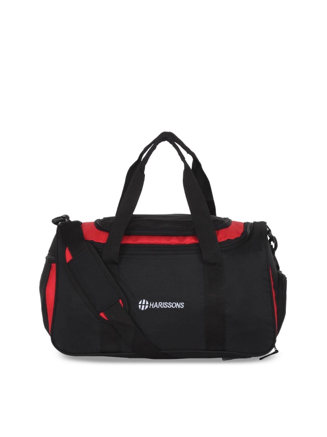 Harissons Black   Red Printed Duffle Bags