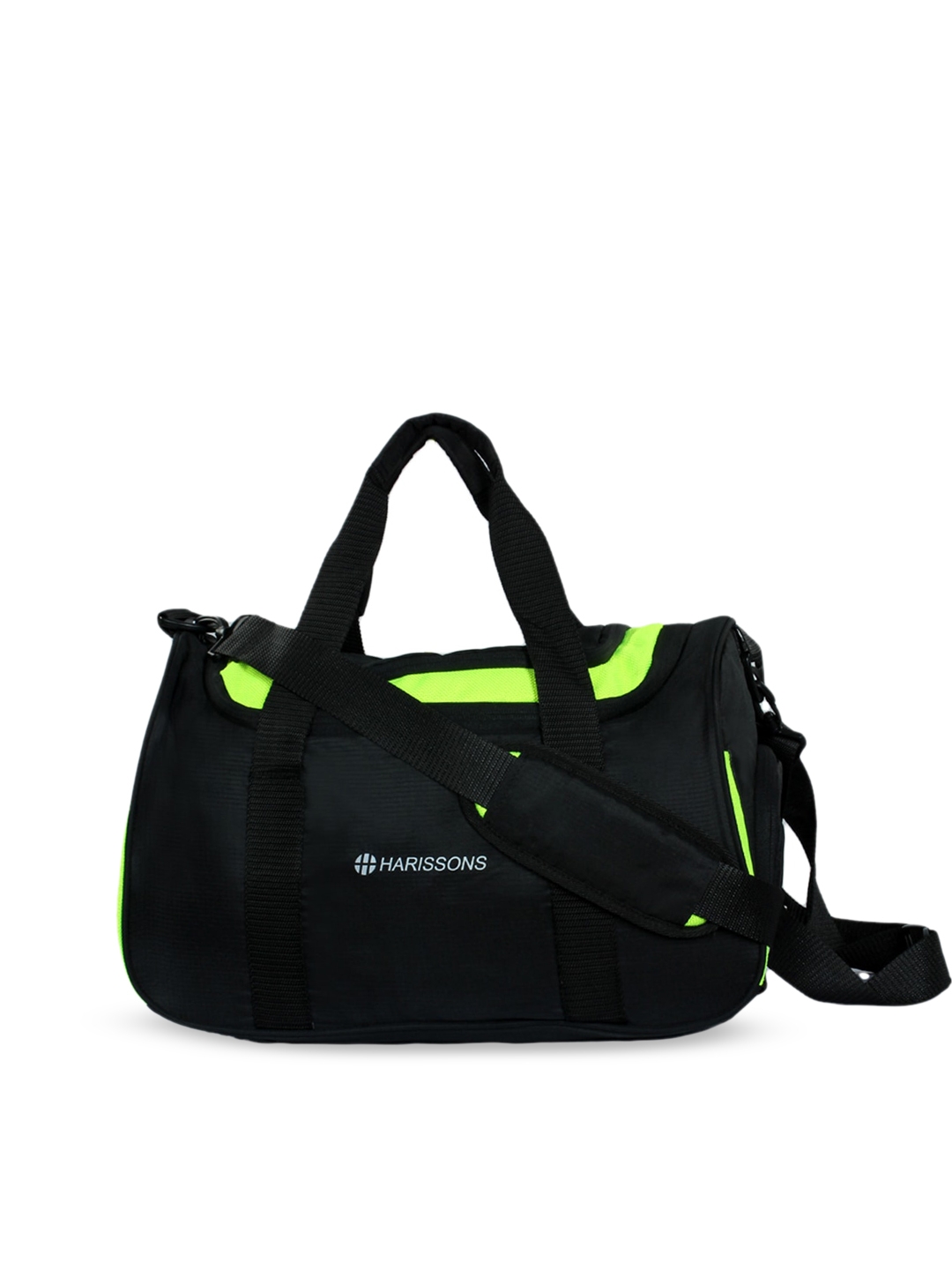 Harissons Black   Neon Green Float Gym Duffle Travel Bag